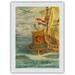 Une Belle Tradition (A Beautiful Tradition)-The Flying Dutchman-KLM Airlines-Vintage Airline Travel Poster by Joop H. van Heusden c.1950s-Japanese Unryu Rice Paper Art Print (Unframed) 12 x 16 in