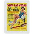 Viva Las Vegas (Meet Me in Las Vegas) - starring Dan Dailey Cyd Charisse - Vintage Film Movie Poster c.1956 - Japanese Unryu Rice Paper Art Print (Unframed) 12 x 16 in