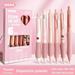6PCS/Box School Office Quick Drying 0.5mm Black Ink Student Specific Press Type ST Tip Gel Pen Writing Tools Ballpoint Pen Neutral Pen PINK SERIES
