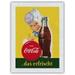 Drink (Trink) Coca Cola - Refreshing (Das Erfrischt) - Vintage Advertising Poster c.1950s - Japanese Unryu Rice Paper Art Print (Unframed) 12 x 16 in