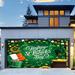 Riforla St. Patrick s Day Garage Door Decoration St. Patrick s Day Garage Door Banner Mural Cover 7 X 16 /6 X 13 Feet Large St. Patrick s Day Holiday Party G Green B