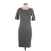 Lularoe Casual Dress - Sheath: Gray Solid Dresses - Women's Size Large