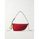 Burberry - Mini Embellished Leather-trimmed Checked Canvas Shoulder Bag - Red