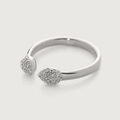 Sterling Silver Fiji Bud Stacking Diamond Ring Diamond