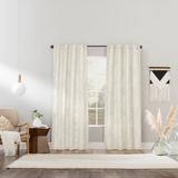 Wide Width Sun Zero™ Pedra Paisley Embroidery Back Tab Curtain Panels by BrylaneHome in Pearl (Size 40" W 96" L)