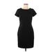 Banana Republic Factory Store Casual Dress - Sheath Crew Neck Short sleeves: Black Solid Dresses - Women's Size 4