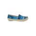 Nine West Flats: Slip On Platform Casual Blue Marled Shoes - Women's Size 10 - Almond Toe