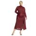 Plus Size Women's Funnel Neck Midi Dress by ELOQUII in Syrah (Size 20)