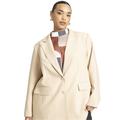 Plus Size Women's Oversized Single Breasted Blazer by ELOQUII in Cuban Sand Sand (Size 14/16)