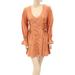 Free People Dresses | Free People Buttondown Tunic Mini Dress Cotton Ginger Spice Lace S New | Color: Orange | Size: S