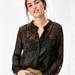 Anthropologie Tops | Nwot Anthropologie Amadi Marizia Textured Buttondown Black M | Color: Black | Size: M