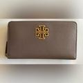 Tory Burch Bags | New Tory Burch Britten Zip Continental Wallet | Color: Gray | Size: Os