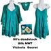 Victoria's Secret Intimates & Sleepwear | 80svictoria's Secret Nwt Silk Green 3 Piece Dead Stock Night Gown Robe | Color: Green | Size: L
