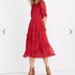 Madewell Dresses | Madewell Windpoppy Ruffle Midi Dress 16 Euc | Color: Black/Red | Size: 16