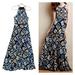 Anthropologie Dresses | Anthropologie Sb Sachin + Babi Maxi Dress Halter Neck Window Pane Size 2 | Color: Blue/Tan | Size: 2