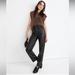 Madewell Pants & Jumpsuits | Madewell The Perfect Vintage Straight Jean: Faux Leather Edition In True Black | Color: Black | Size: 28p