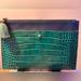 J. Crew Bags | I Crew Emerald Green Snakeskin Print And Navy Leather Envelope Clutch | Color: Blue/Green | Size: Os