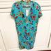 Gucci Dresses | Gucci Vintage 80’s 90’s Linen Floral Short Sleeve Button V Neck Midi Dress Rare | Color: Blue/Green | Size: 8