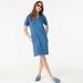 J. Crew Dresses | J. Crew Womens 0 Blue Denim Short Sleeves Split V- | Color: Blue | Size: 0