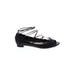 Manolo Blahnik Flats: Black Print Shoes - Women's Size 39.5 - Almond Toe