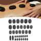 36PCS Hot Stones for Massage,4 Sizes Round Shape Basalt Massage Hot Stones Warmer Set,Basalt Hot Stone for Spa,Skin Care,Facial Beauty