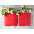 LEATHERKIND Personalised Pachino Recycled Leather Photo Album Cherry, Medium - Handmade in Italy