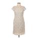 Jones New York Casual Dress: Ivory Floral Motif Dresses - Women's Size 10