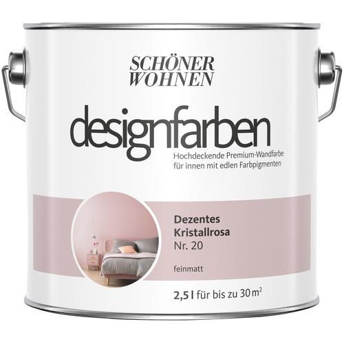 „SCHÖNER WOHNEN-FARBE Wand- und Deckenfarbe „“Designfarben““ Farben 2,5 Liter, Englisches Rosenrot Nr. 17, hochdeckende Premium-Wandfarbe Gr. 2,5 l 2500 ml, rosa (dezentes kristallrosa nr 20) Wandfarbe bunt“