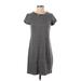 Ann Taylor LOFT Casual Dress - Shift: Gray Marled Dresses - Women's Size X-Small