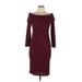 premier amour Casual Dress - Sheath: Burgundy Solid Dresses - Women's Size 10