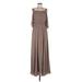 Nine West Cocktail Dress - Formal Square Sleeveless: Brown Solid Dresses - Women's Size 6