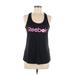 Reebok Active Tank Top: Black Solid Activewear - Women's Size Medium