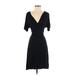 Banana Republic Casual Dress - Wrap: Black Solid Dresses - Women's Size Small