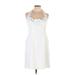 Trina Trina Turk Casual Dress - Party Halter Sleeveless: White Print Dresses - Women's Size 10