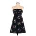 Kimchi Blue Casual Dress - Party Strapless Sleeveless: Black Floral Dresses - Women's Size X-Small