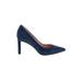 27 EDIT Heels: Pumps Stilleto Minimalist Blue Solid Shoes - Women's Size 11 - Pointed Toe