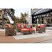 Wade Logan® Brezae 7- Person Outdoor Seating Group w/ Cushions in Orange | 27.4 H x 80.3 W x 28.7 D in | Wayfair 11C5B29E6B474EE887613C859D7ACC90