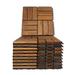 Fulocseny 12" X 12" Wood Interlocking Deck Tile Checker Pattern Wood in Brown/Gray | 12 H x 12 W x 0.75 D in | Wayfair Deck-Che-20PCS-GY