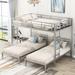 Isabelle & Max™ Aldoris Metal Bunk Bed Metal in Gray | 72.2 H x 78 W x 93.1 D in | Wayfair 31BFE3F587A147E4A911DF73D7BF0597