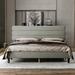 Latitude Run® Queen Bed Frame w/ Headboard, sturdy Platform Bed Upholstered/Metal/Polyester in Gray | 36.8 H x 53.6 W x 76.4 D in | Wayfair