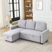 Gray Sectional - Latitude Run® 78.8" Reversible Sleeper Combo Sofa w/ Pullout Bed, Comfortable Linen L-Shaped Combo Sofa Bed | Wayfair