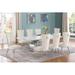 Willa Arlo™ Interiors Ballance Dining Set Upholstered/Metal in Gray | 30 H x 44 W x 87 D in | Wayfair 5D7652442F1745158C78C24C865F320D