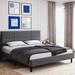 Latitude Run® Noorul Platform Bed Upholstered/Polyester in Gray/Black | 45 H x 81.5 W x 61.4 D in | Wayfair 0E31E1B6F9B6433DB693CEEC198248D2