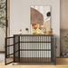 Tucker Murphy Pet™ Furniture Style Dog Crate Wrought Iron Frame Door w/ Side Openings, Rustic Wood in Brown | 33.5 H x 43.3 W x 29.9 D in | Wayfair