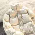 Veste matelassurera en coton gaufré rétro américain pour hommes et femmes veste rembourrée en coton