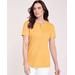 Blair Women's Short Sleeve Pointelle Henley Top - Yellow - XL - Womens