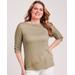 Blair Women's Three-Quarter Sleeve Criss-Cross Sailor Top - Tan - 3XL - Womens