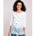 Blair Women's Border Print Floral Tunic - White - XL - Womens