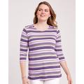 Blair Women's Essential Knit Button-Trim Top - Purple - PL - Petite