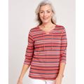 Blair Women's Tie-Neck Stripe Top - Pink - 2XL - Womens